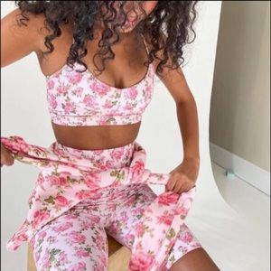 Loveshackfancy bandier floral sports bra